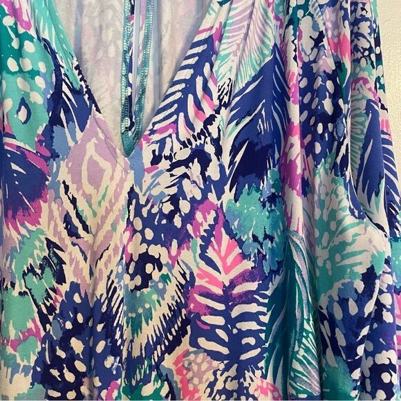 Lilly Pulitzer Bryce Romper in Quill Out Blue - Picture 6 of 10